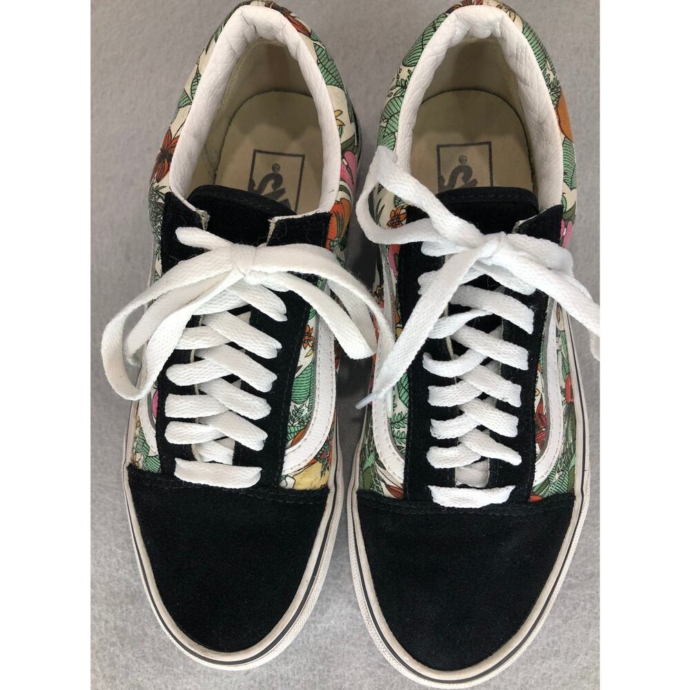 Vans Tropical Floral Canvas Suede Sneakers Womens Sz 8.5 Classic Old Skool - Picture 11 of 12